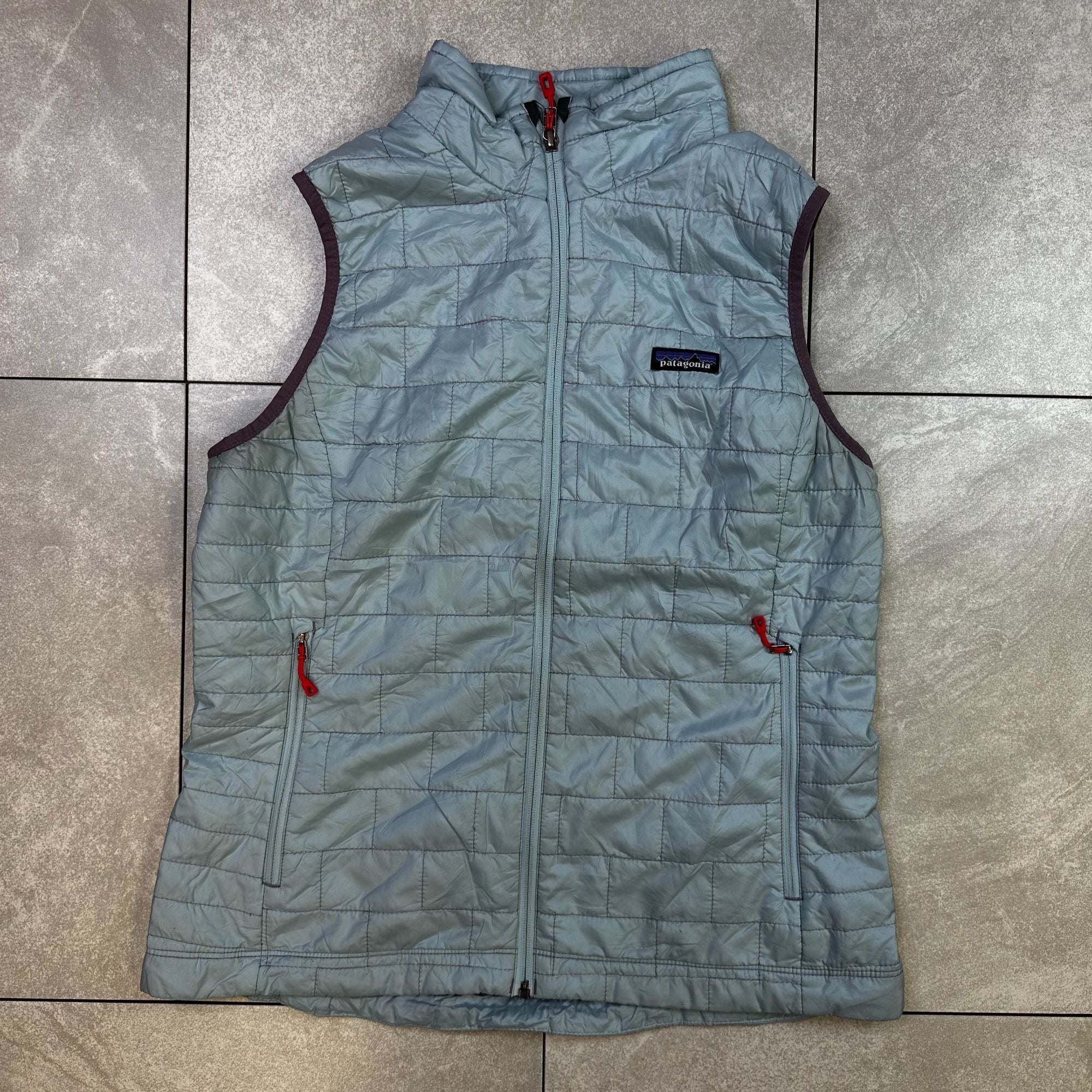 Patagonia Womens Nano Puff Vest L Lightweight Insulated Puffer Jacket Blue