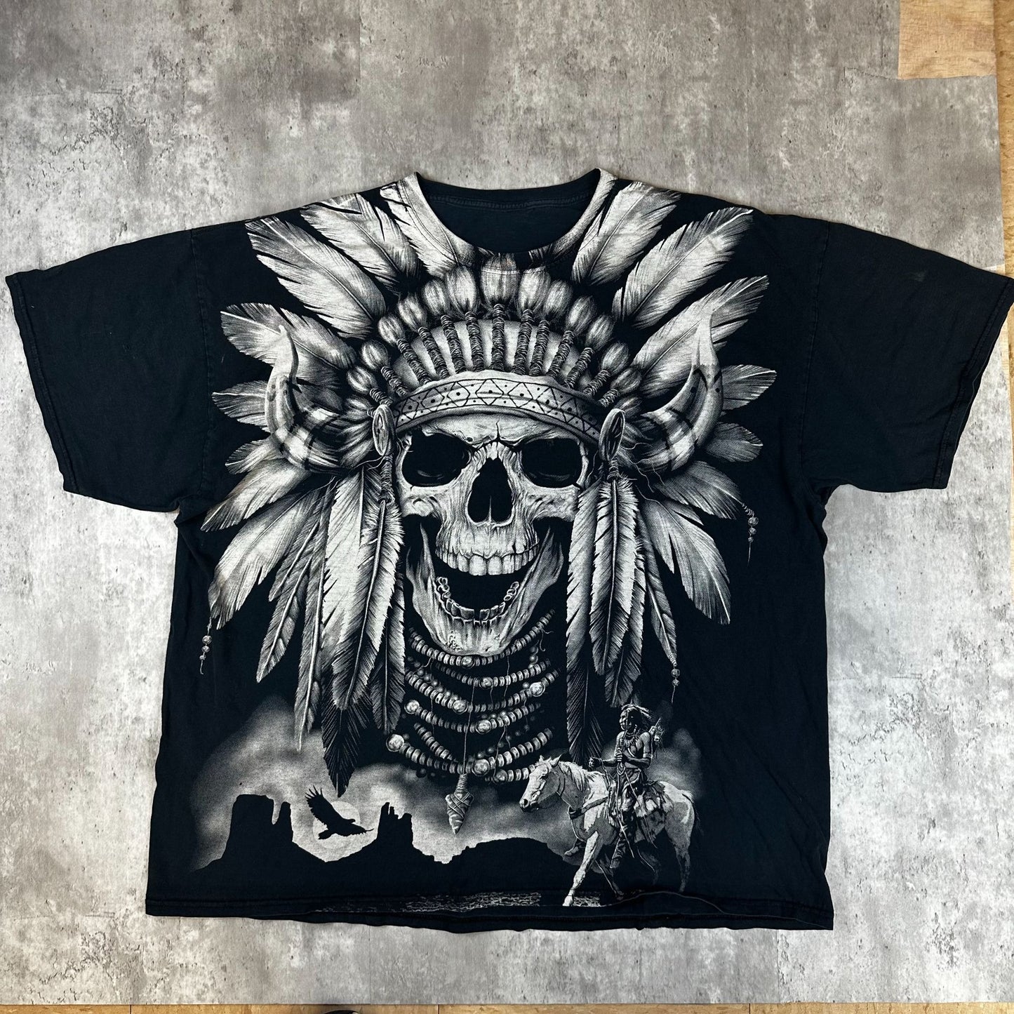 Vintage Y2K Grunge Skull Tee (XL)