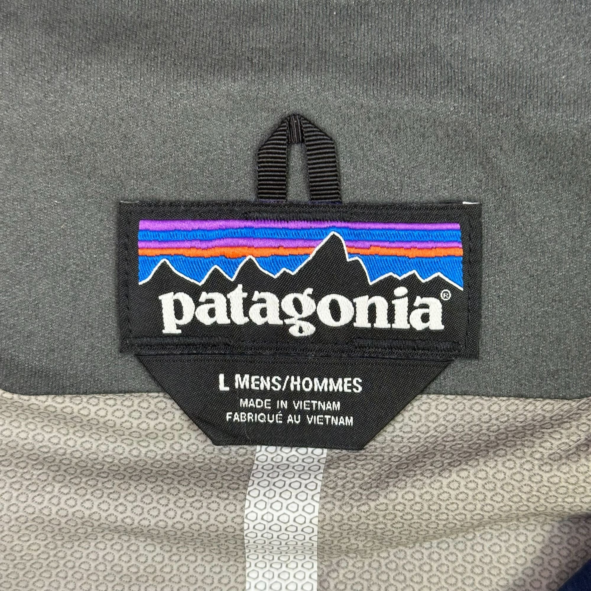 Patagonia Mens Navy Hooded Lightweight Waterproof Jacket Size L