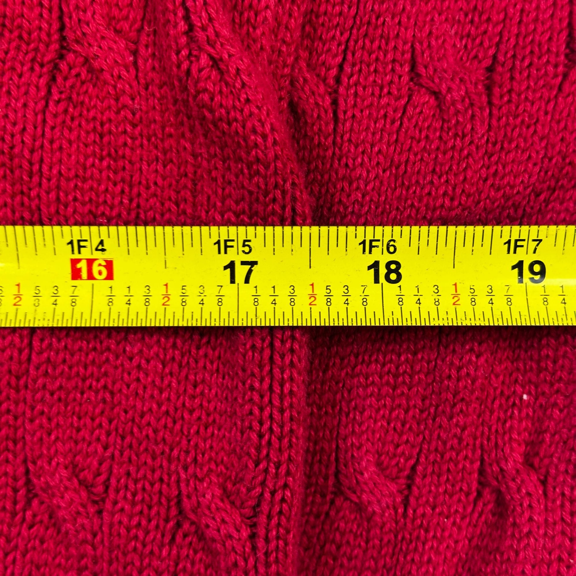 Polo By Ralph Lauren Red Cable Knit Sweater XL 100% Cotton Crewneck Classic Style