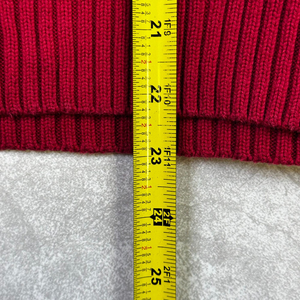 Polo By Ralph Lauren Red Cable Knit Sweater XL 100% Cotton Crewneck Classic Style