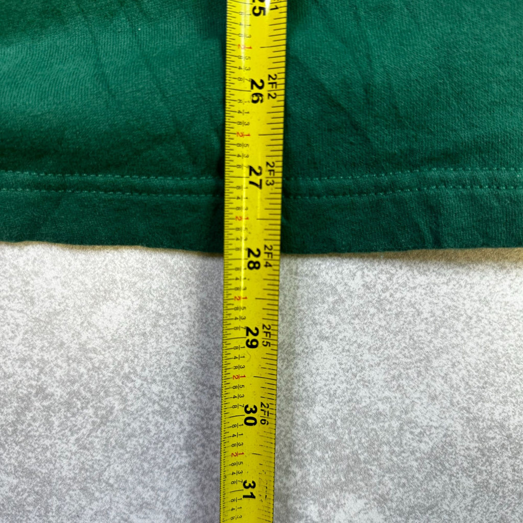 Polo Ralph Lauren Green Long-Sleeve Rugby Shirt Custom Fit White Collar Embroidered Logo Mens Size L