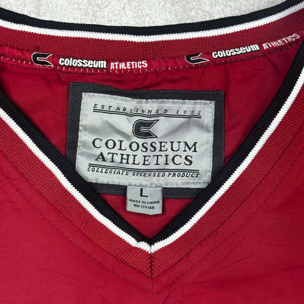 Colosseum Athletics Oklahoma Sooners Pullover Jacket L Red/White Polyester V-Neck Collegiate Licensed Product