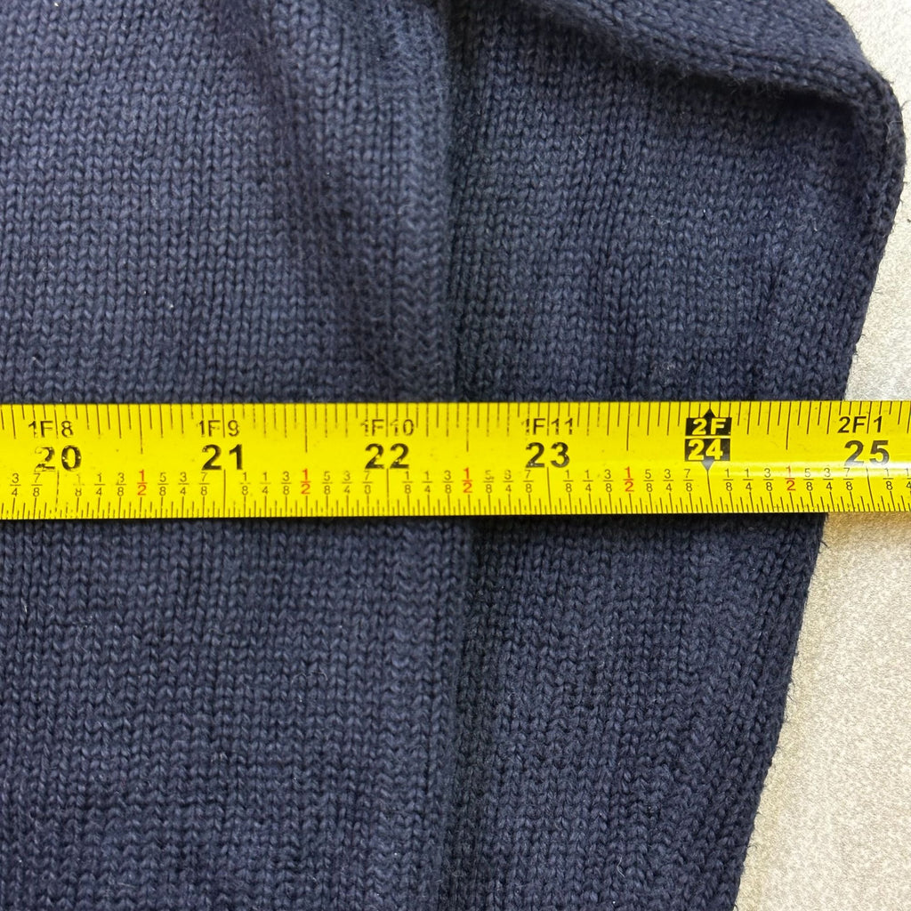 Polo Ralph Lauren Navy 100% Cotton Half-Zip Sweater With Ribbed Collar & Cuffs Mens L