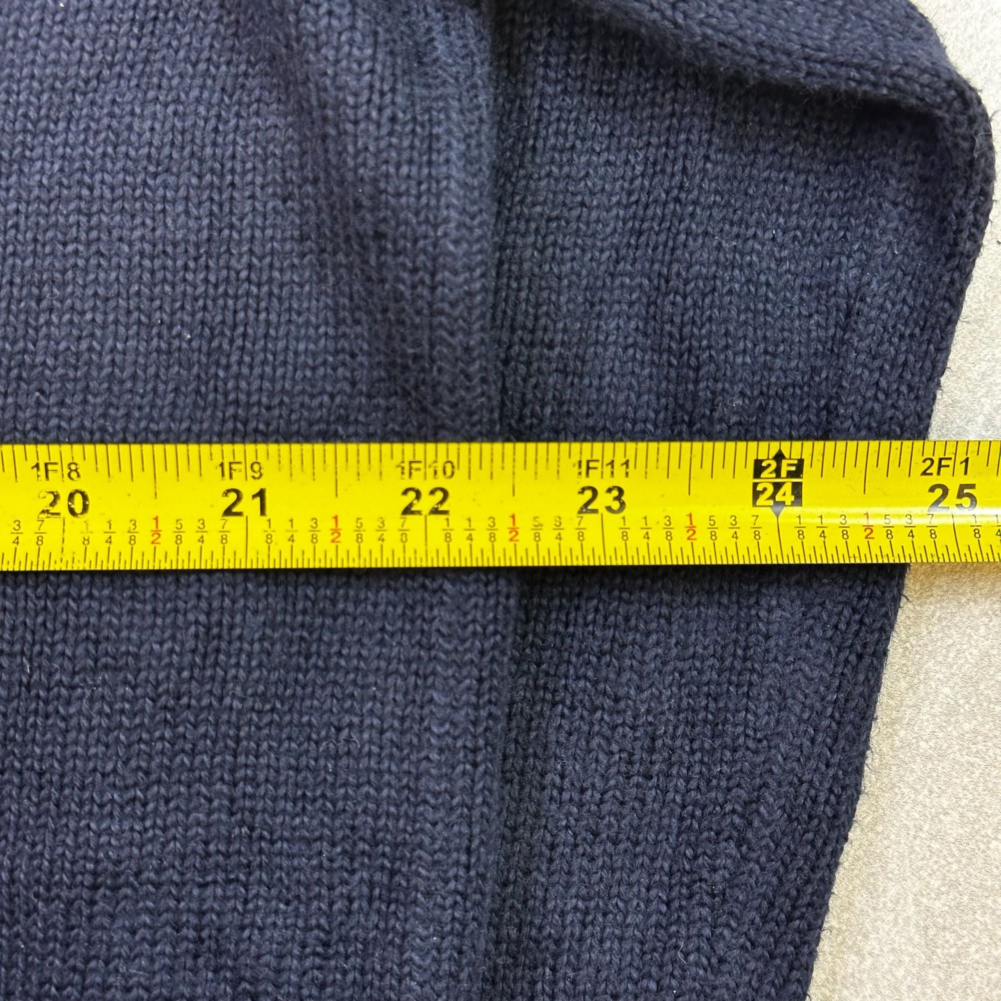 Polo Ralph Lauren Navy 100% Cotton Half-Zip Sweater With Ribbed Collar & Cuffs Mens L