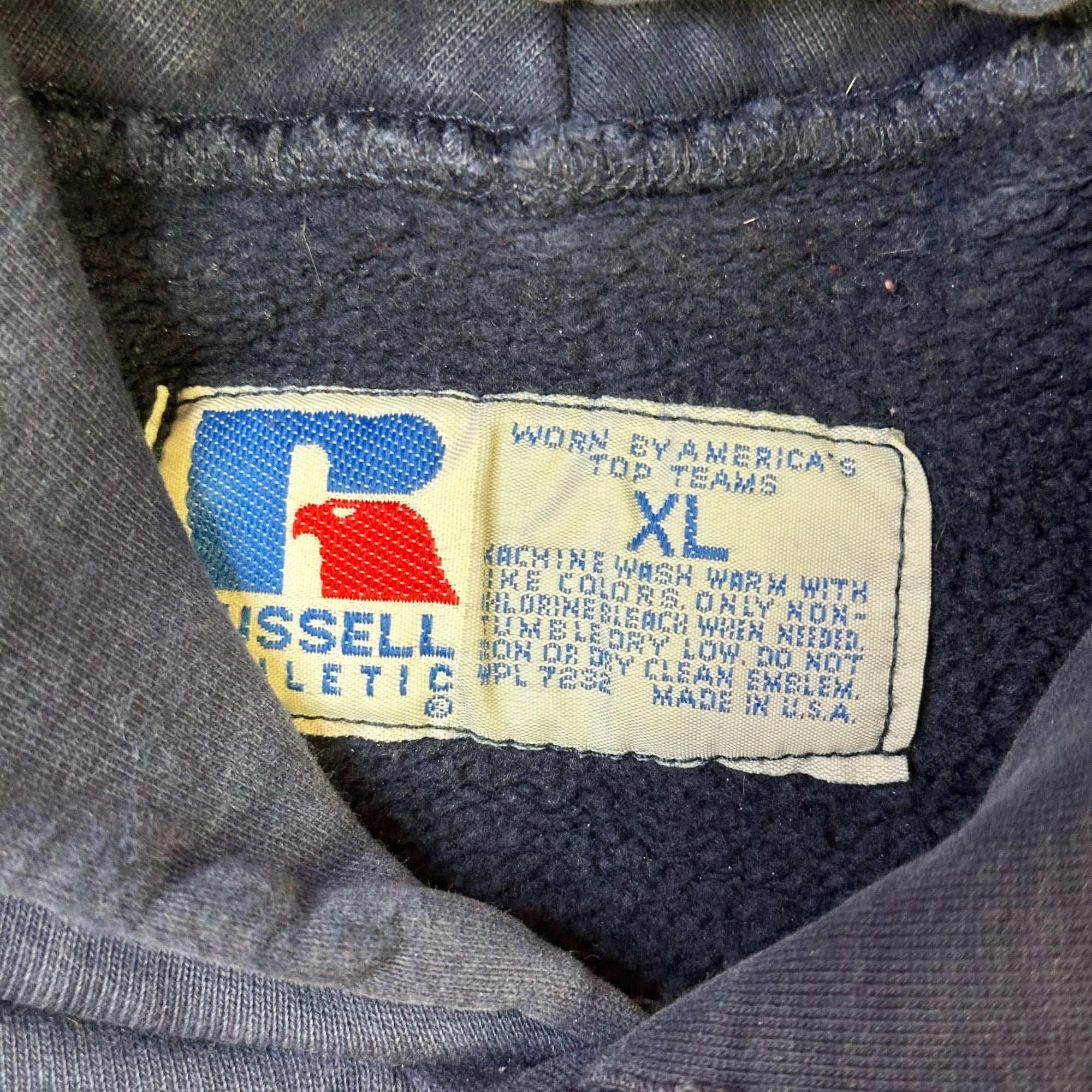 Vintage Russell Athletic Utah State Football Navy Hoodie XL