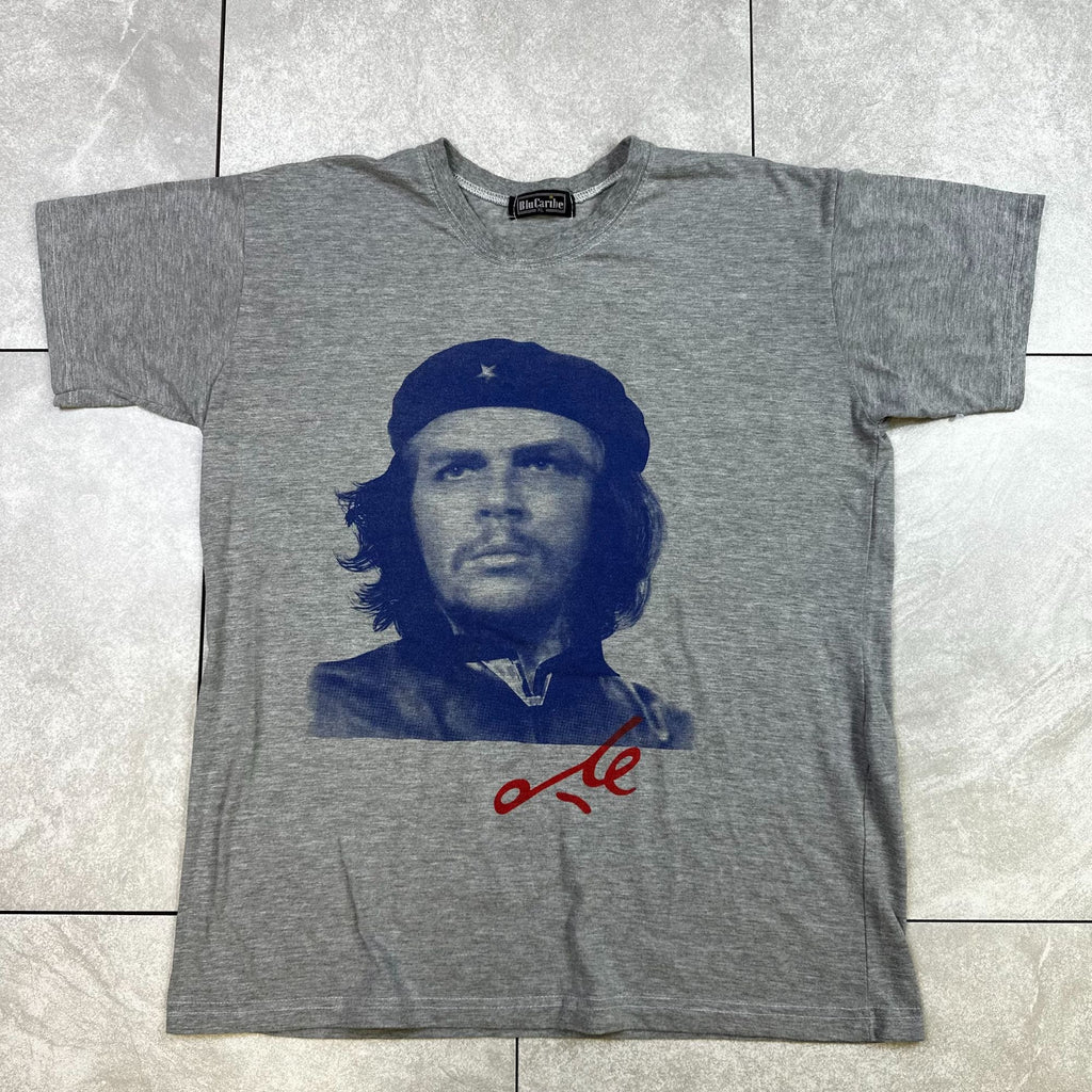 Che Guevara Graphic T-Shirt Gray Heather Unisex Crewneck Cotton Blend Size XL