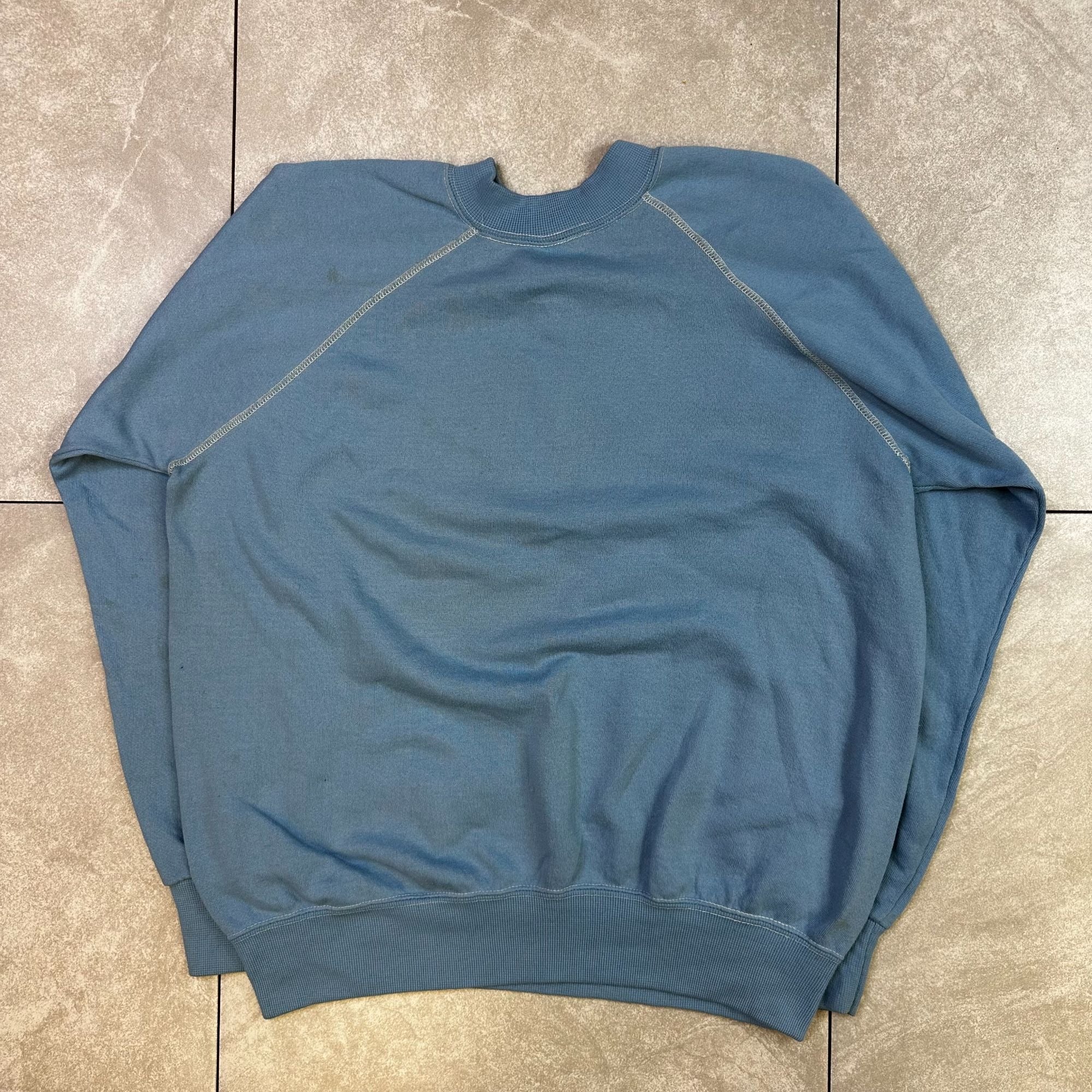 Vintage Blue Mickey Mouse Sweatshirt Crewneck Pullover Adult Size Large Disney