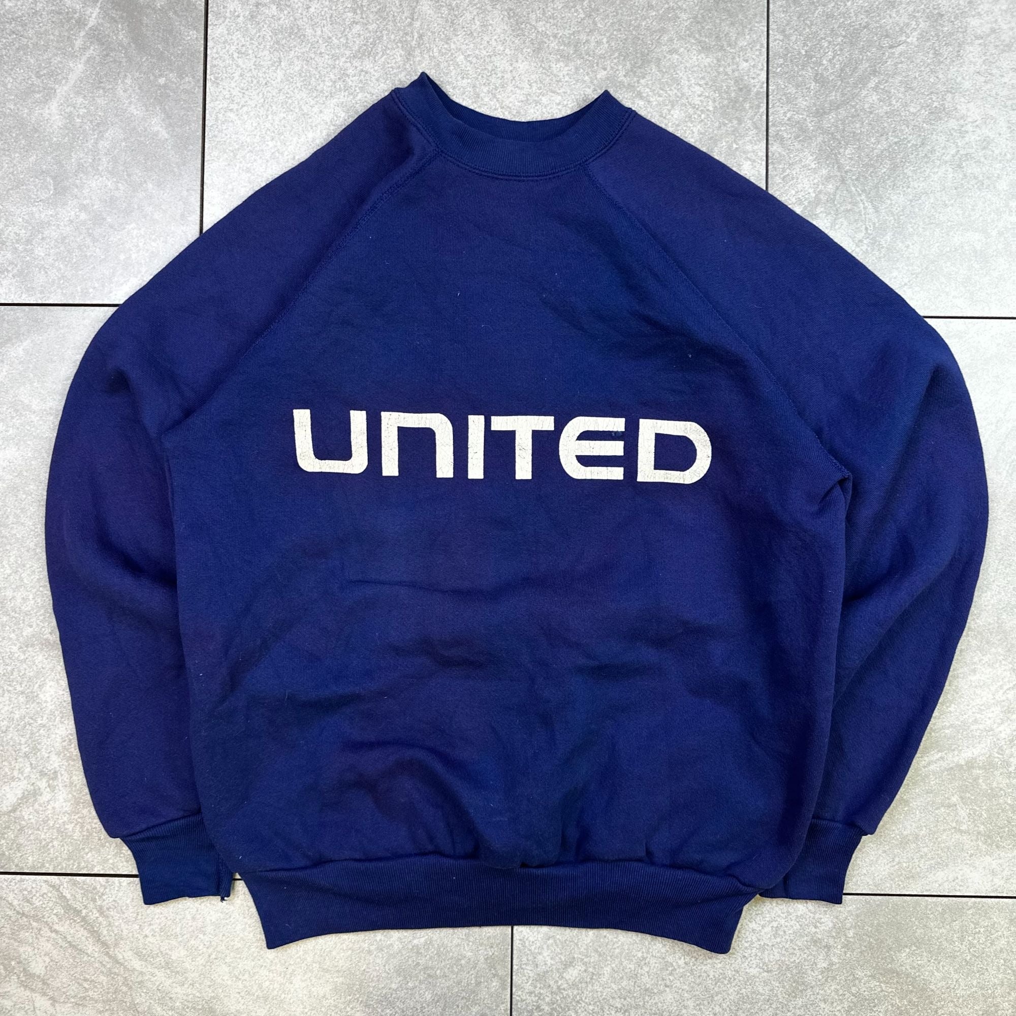 Vintage Discus Athletic Heavyweight United Sweatshirt Large Blue