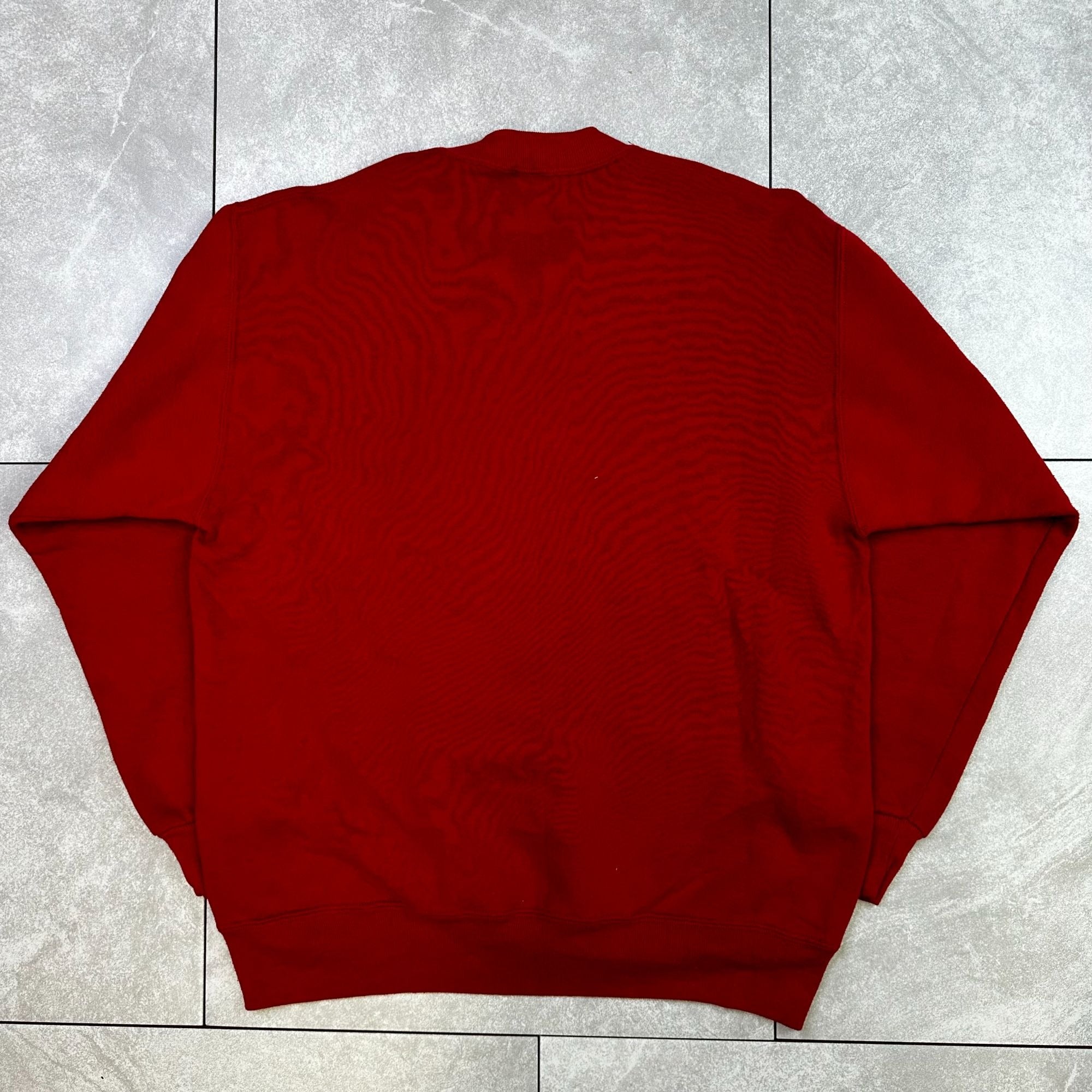 Vintage Jerzees Super Sweats Ball State Red Crewneck Sweatshirt L Made In USA