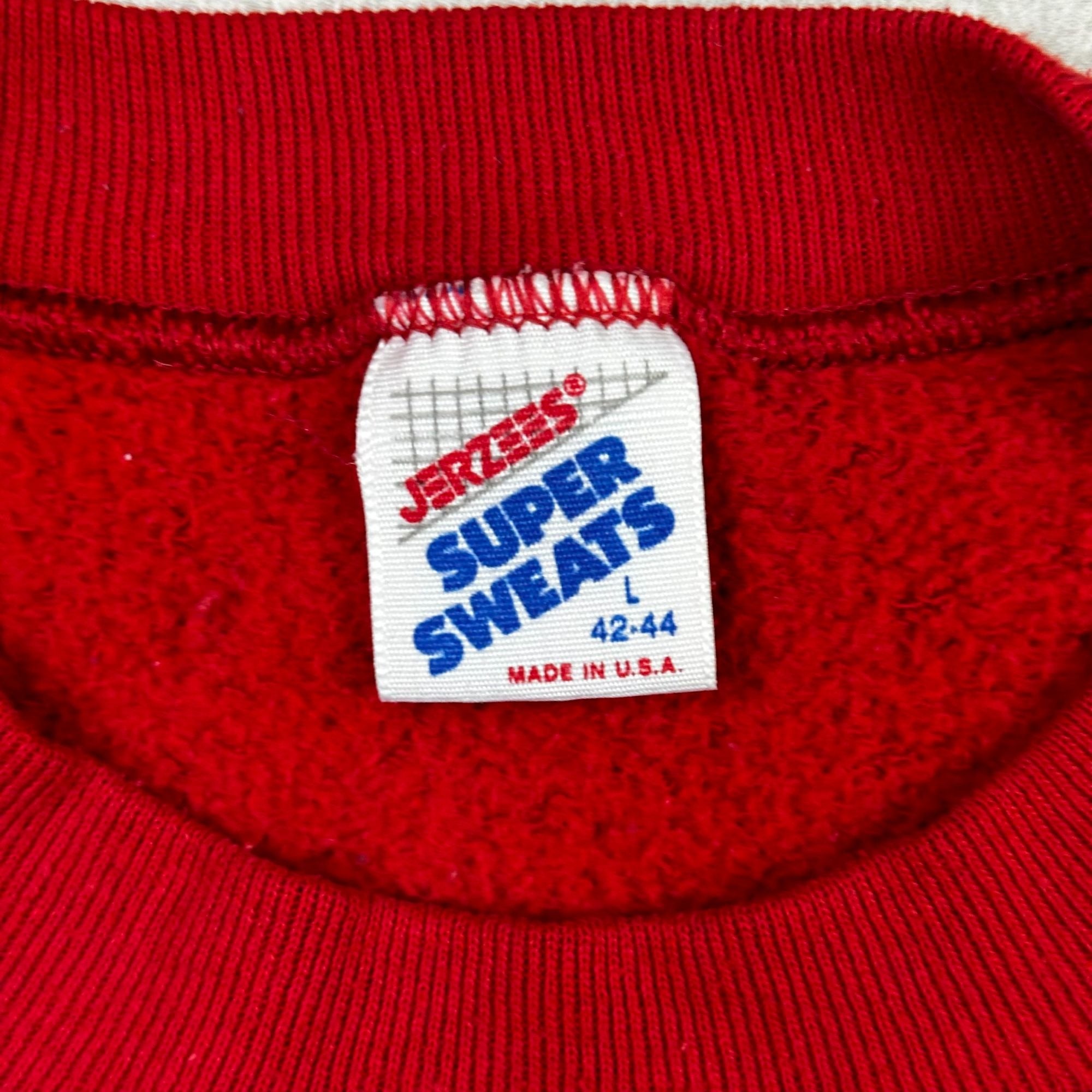 Vintage Jerzees Super Sweats Ball State Red Crewneck Sweatshirt L Made In USA