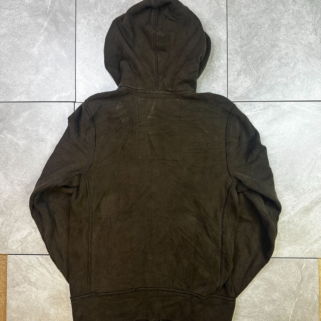 Abercrombie & Fitch Hooded Brown Full-Zip Sweatshirt Jacket Large Cotton Blend