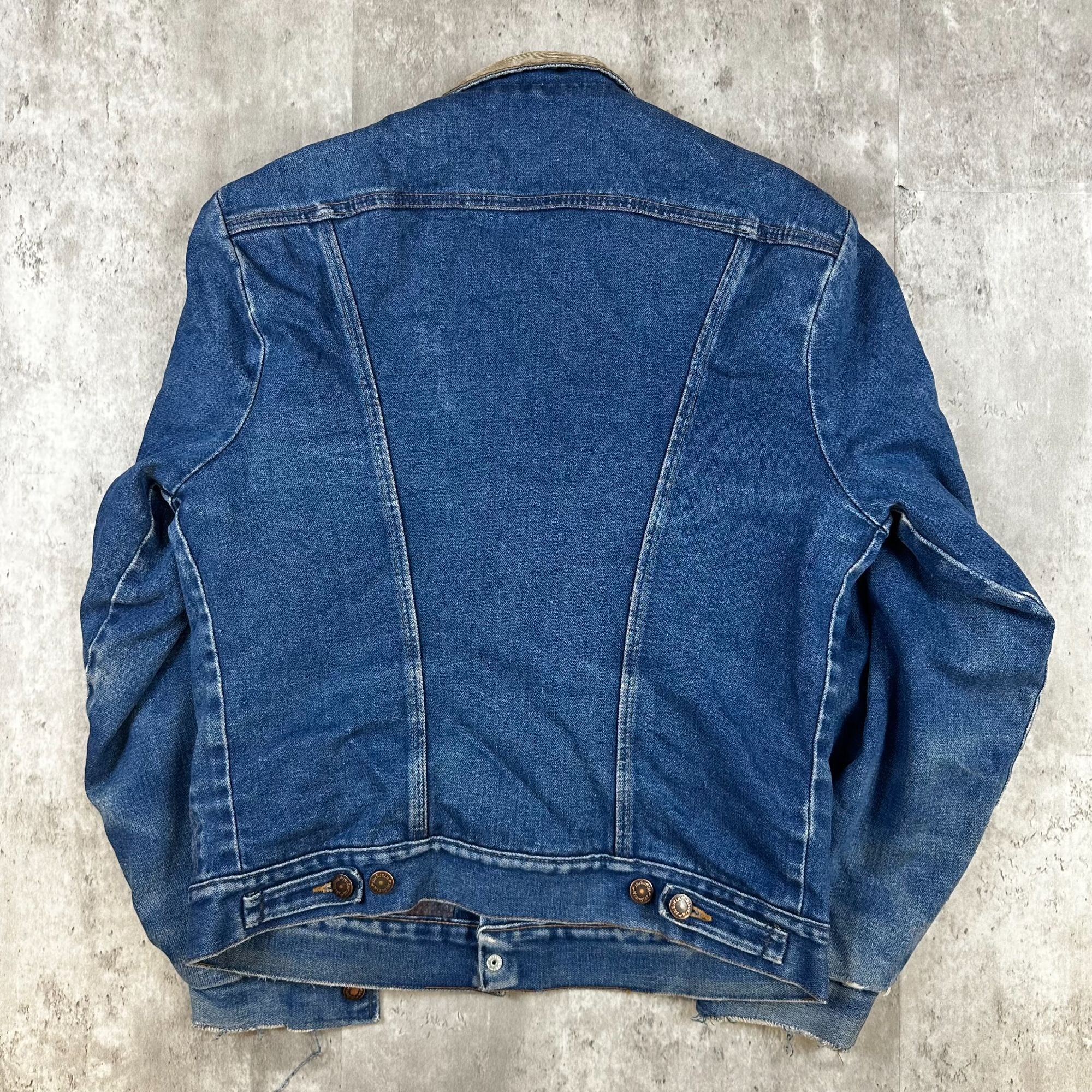 Vintage Wrangler Denim Jacket With Corduroy Collar Mens L Made In USA