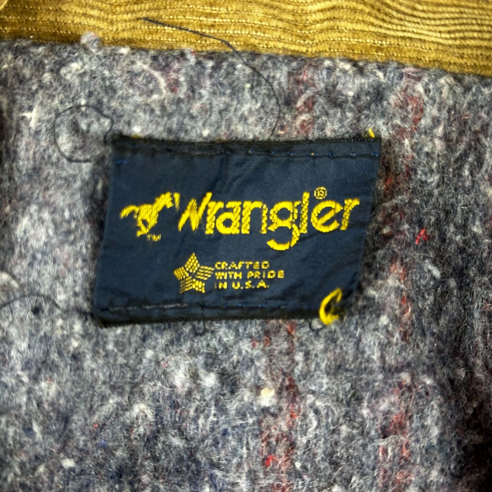 Vintage Wrangler Denim Jacket With Corduroy Collar Mens L Made In USA