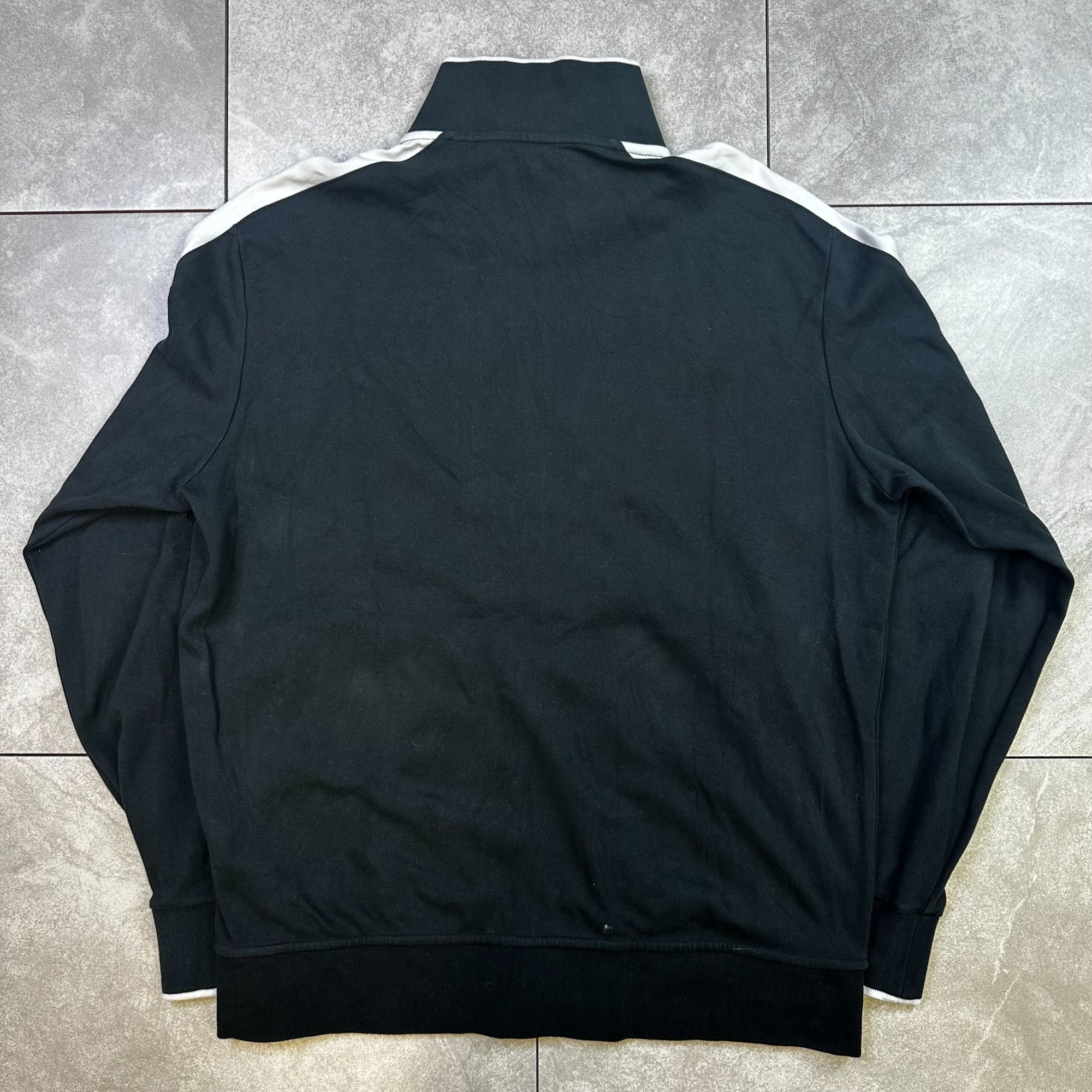 Polo Ralph Lauren Black Full-Zip Jacket With White Accents & Embroidered Logo L