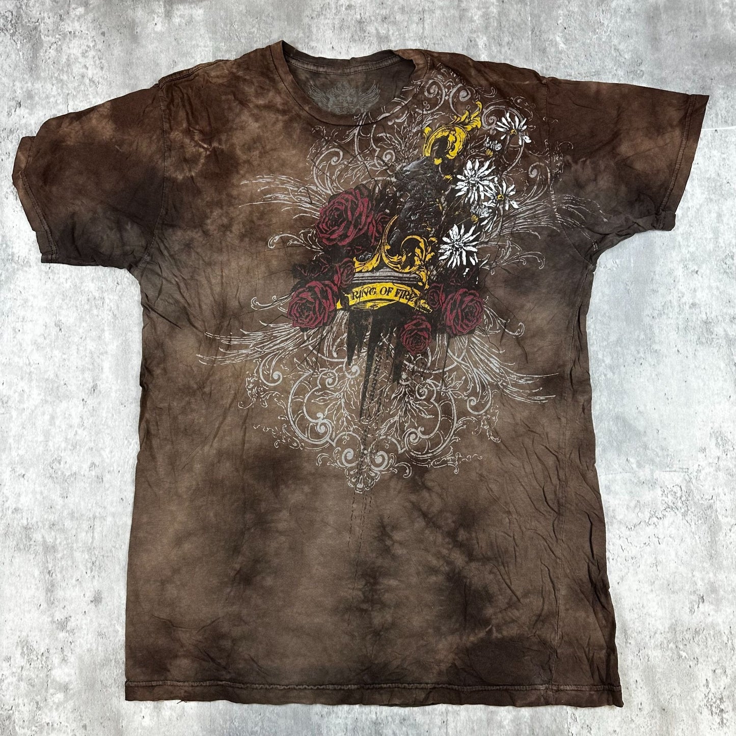 Brown Vintage Y2K Grunge Style Tee (L)
