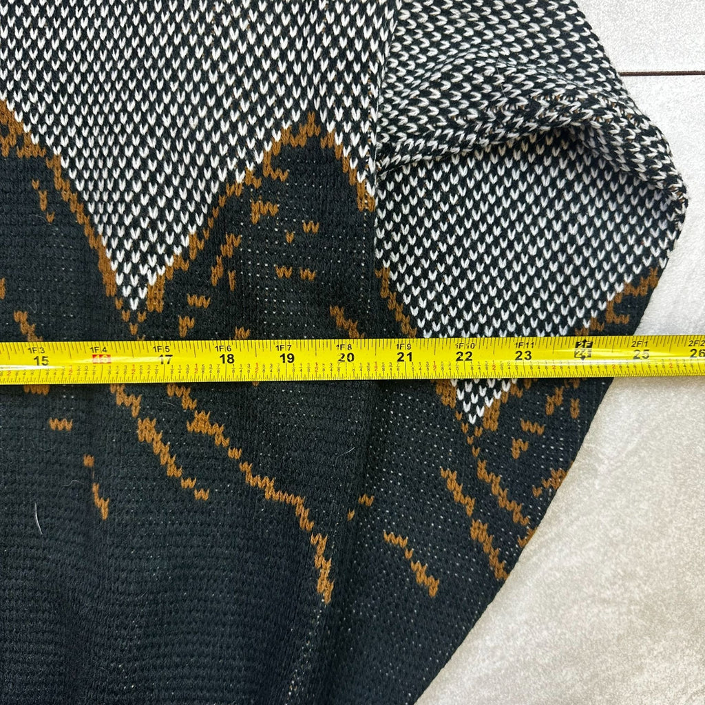 Pagliano Mountain Climbing Graphic Sweater Black/Brown/White L 100% Acrylic Made In Korea