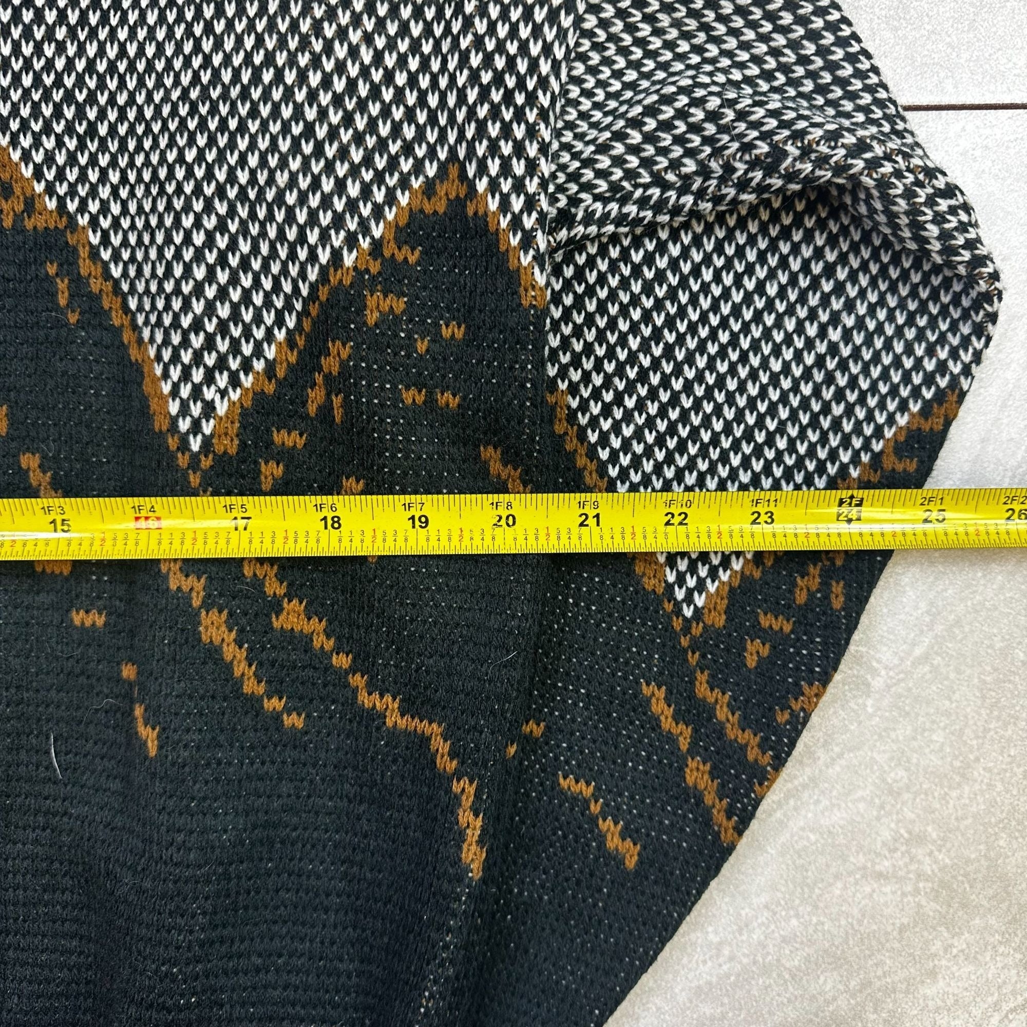 Pagliano Mountain Climbing Graphic Sweater Black/Brown/White L 100% Acrylic Made In Korea