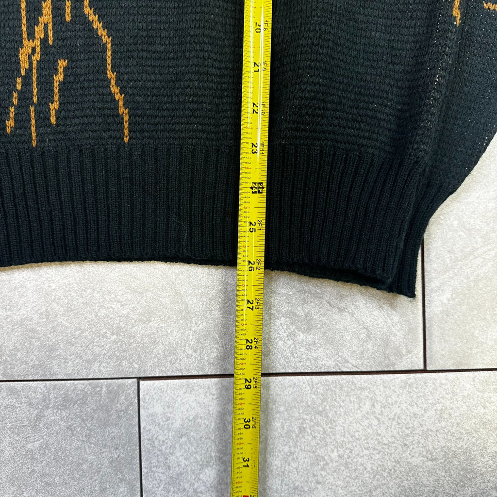 Pagliano Mountain Climbing Graphic Sweater Black/Brown/White L 100% Acrylic Made In Korea