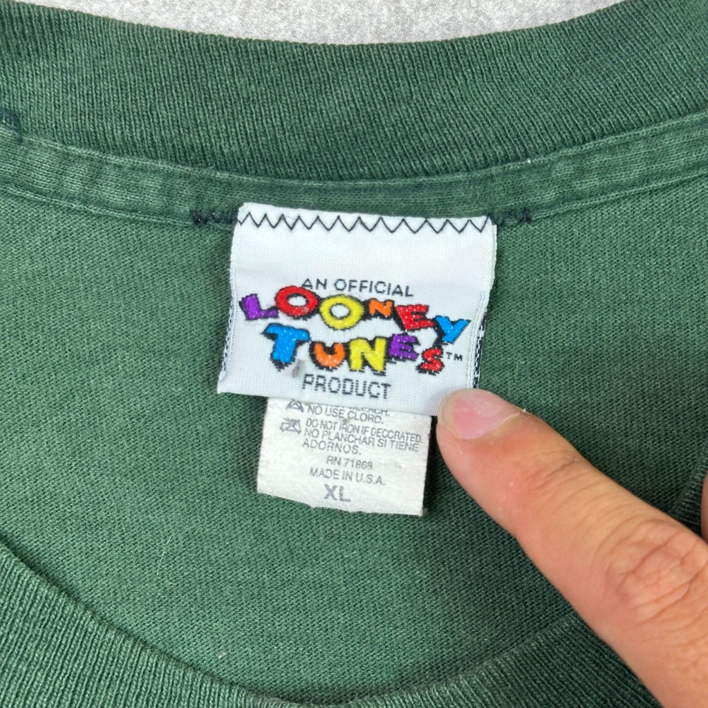 Vintage 1995 Looney Tunes Taz "Try And Jungle This!" T-Shirt XL Green Warner Bros