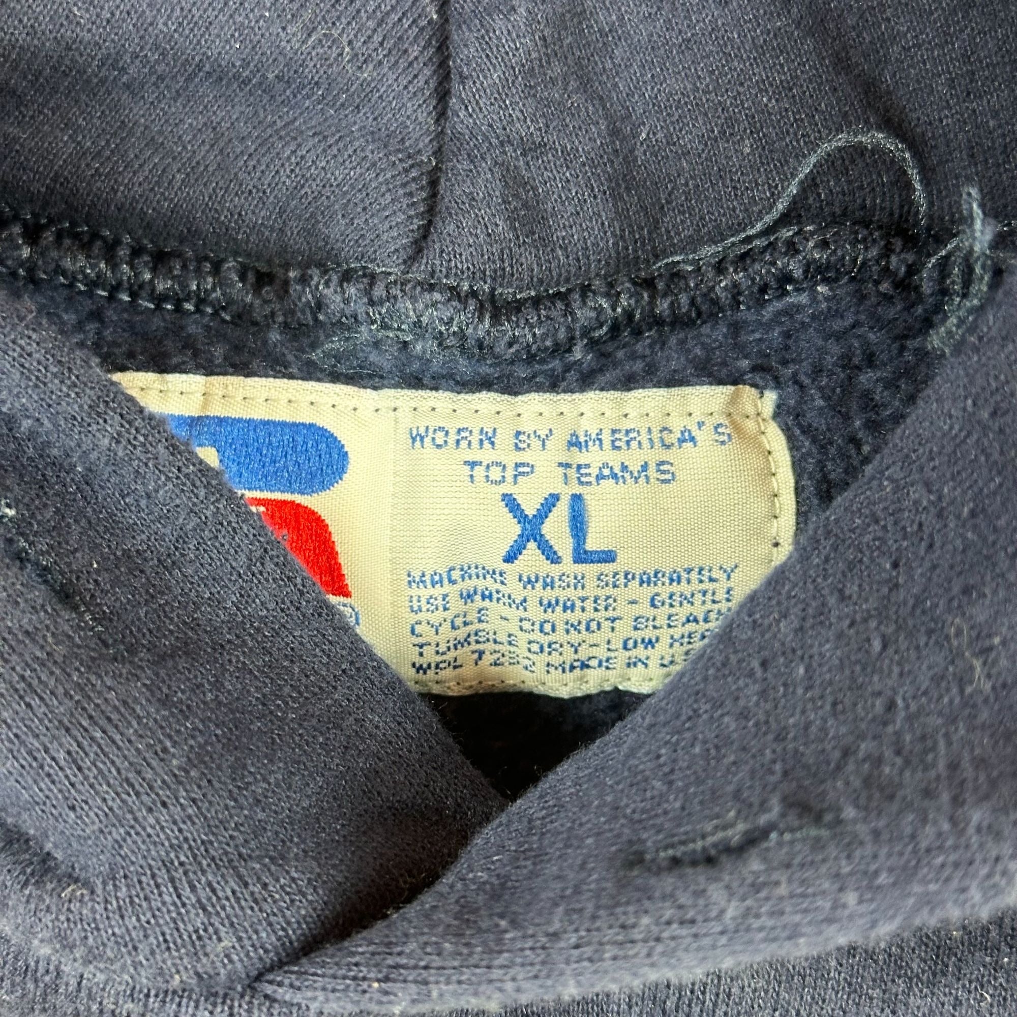 Vintage Georgia Tech XL Football Hoodie Navy & Yellow Russell Athletic Pullover Sweatshirt