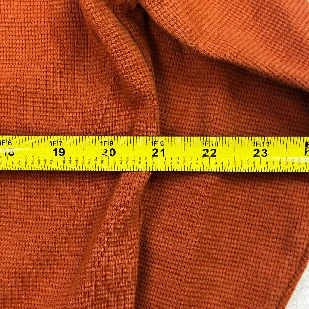 Polo Ralph Lauren XL Orange Waffle Knit Long Sleeve Sleepwear Crewneck Shirt 100% Cotton