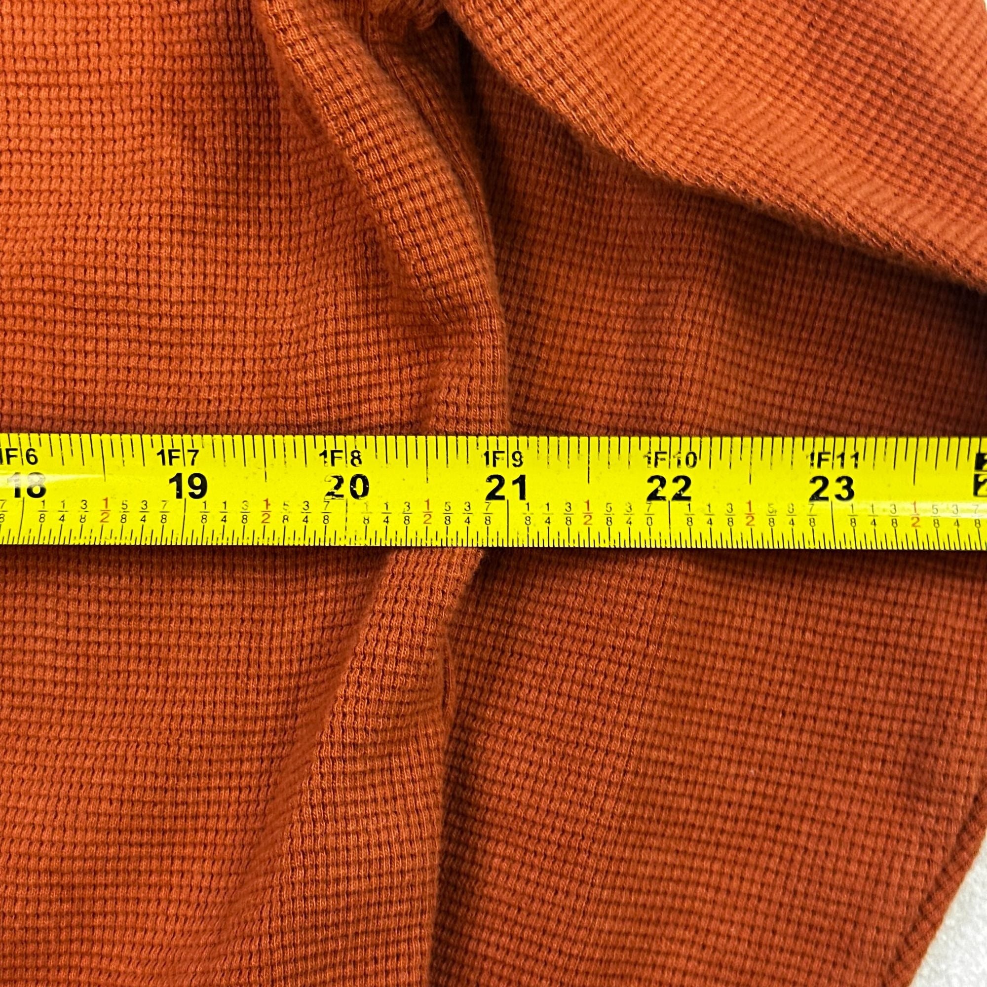 Polo Ralph Lauren XL Orange Waffle Knit Long Sleeve Sleepwear Crewneck Shirt 100% Cotton