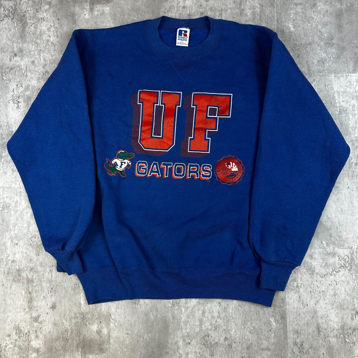 Blue Vintage University of Florida Gators Russell Athletic Crewneck (L)