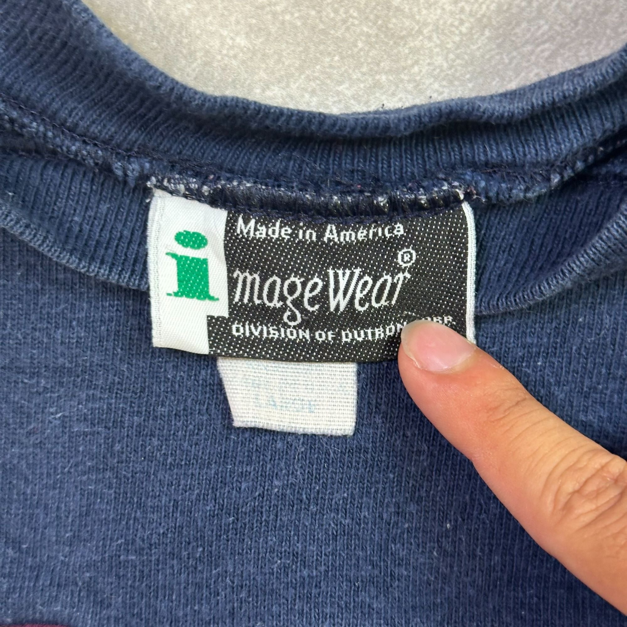 Vintage TCU Texas Christian University Navy Blue Crewneck Sweatshirt By Imagewear Made In USA Size L