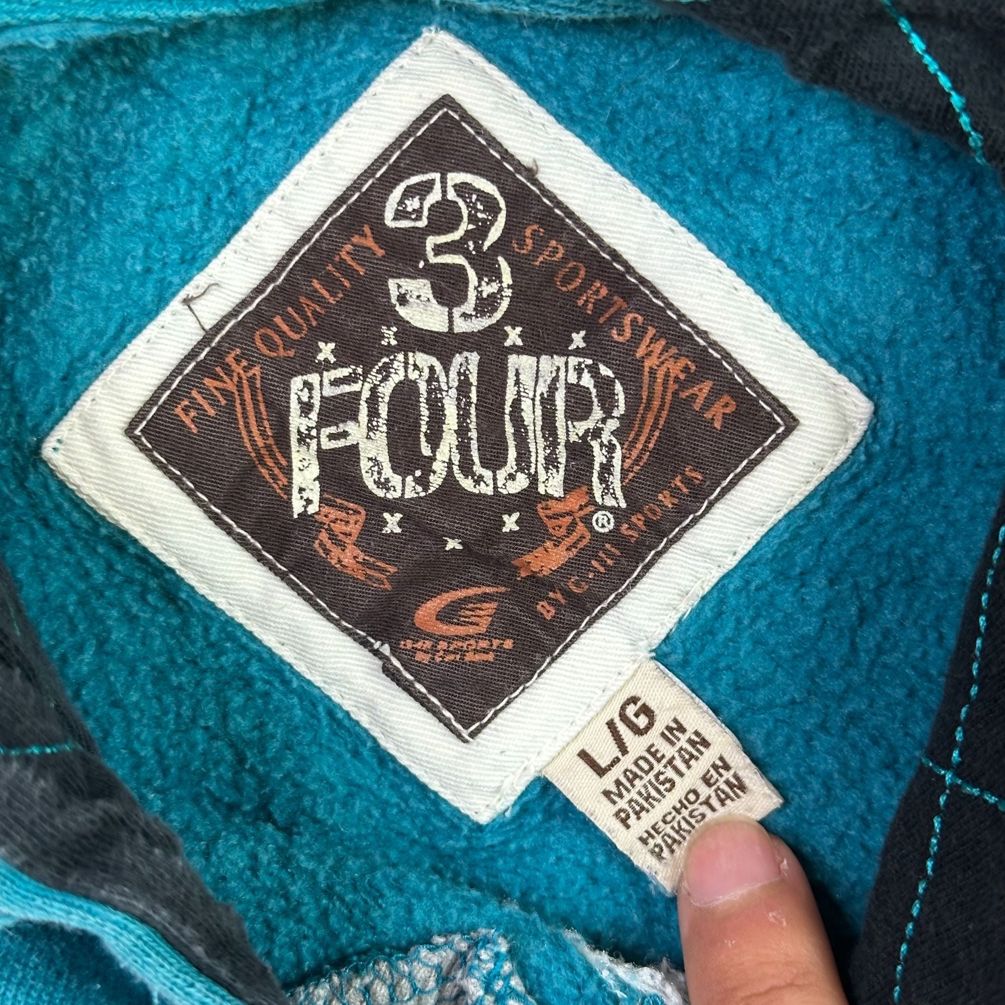 San Jose Sharks 1991 League Hoodie L/G Teal 3 Four Sportswear Cotton Poly Blend