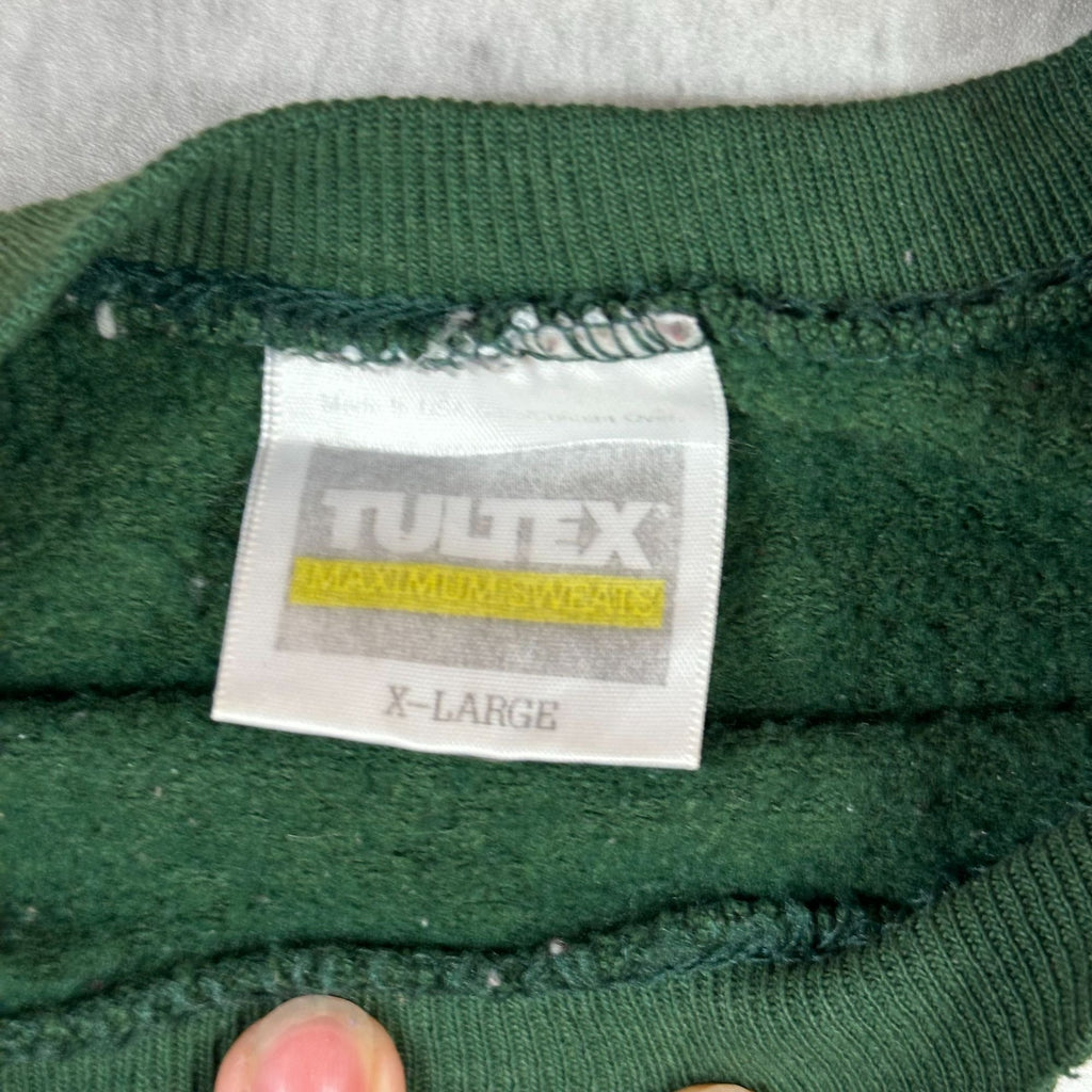 Vintage Tultex Finger Lakes Race Track Sweatshirt X-Large Green Graphic Crewneck