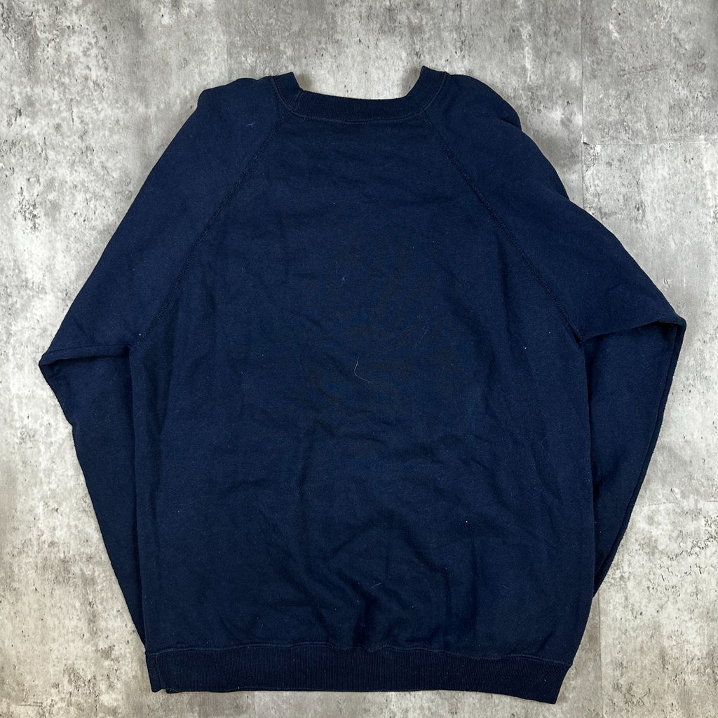 Soffe Navy Sweatshirt Adult L Crewneck Pullover Made In USA Cotton Blend Comfortable Casual Wear