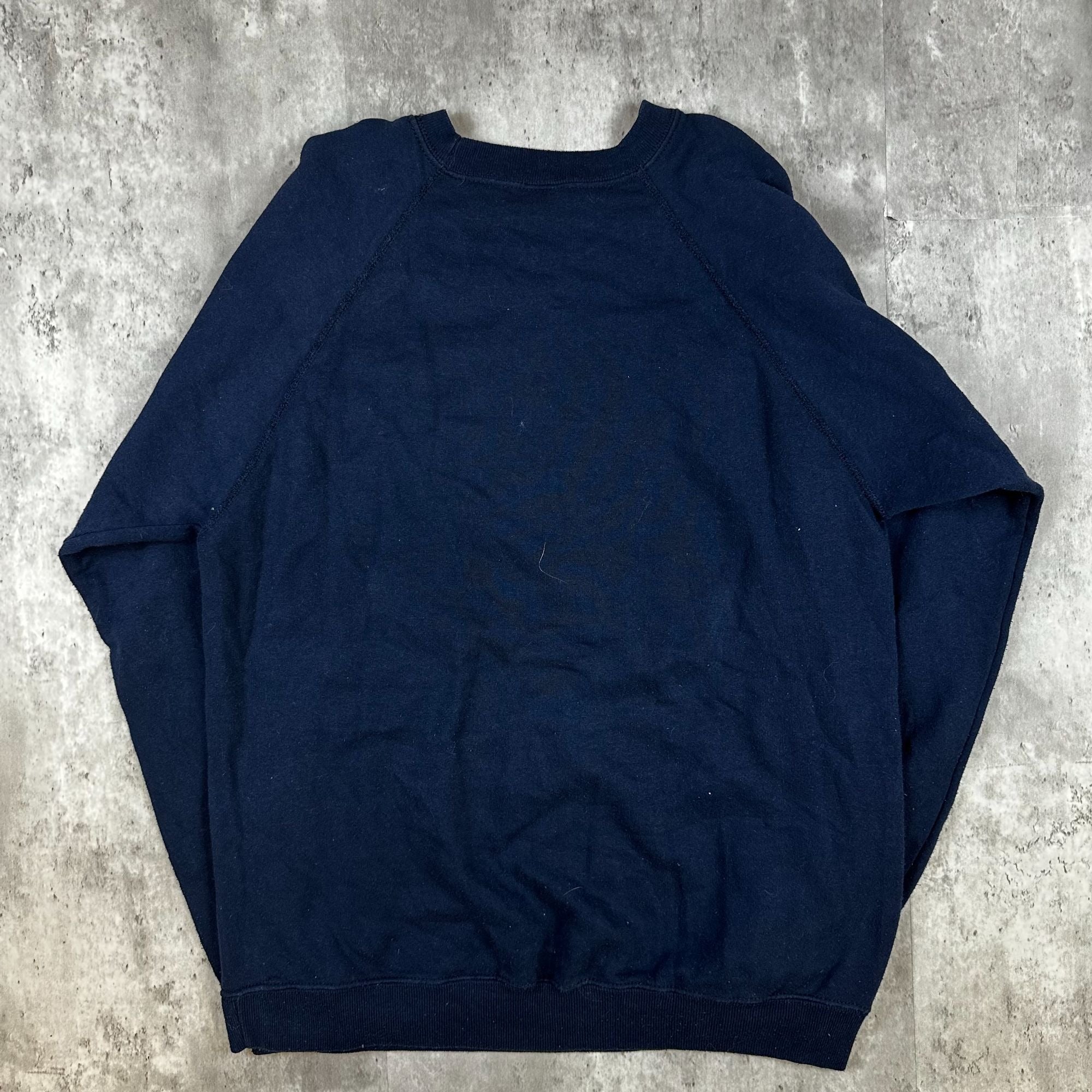 Soffe Navy Sweatshirt Adult L Crewneck Pullover Made In USA Cotton Blend Comfortable Casual Wear