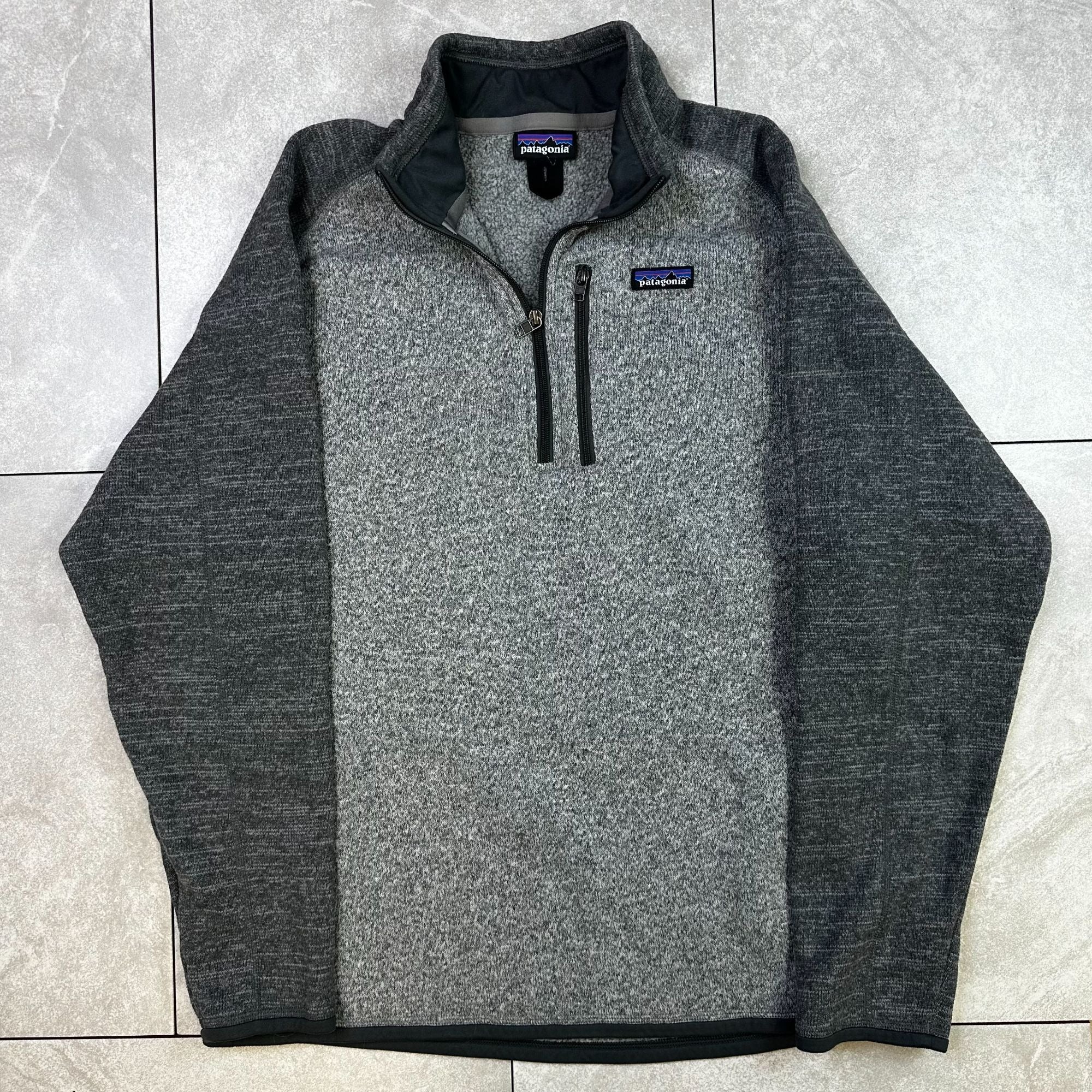 Patagonia Mens Gray 1/4 Zip Fleece Pullover Sweater XL