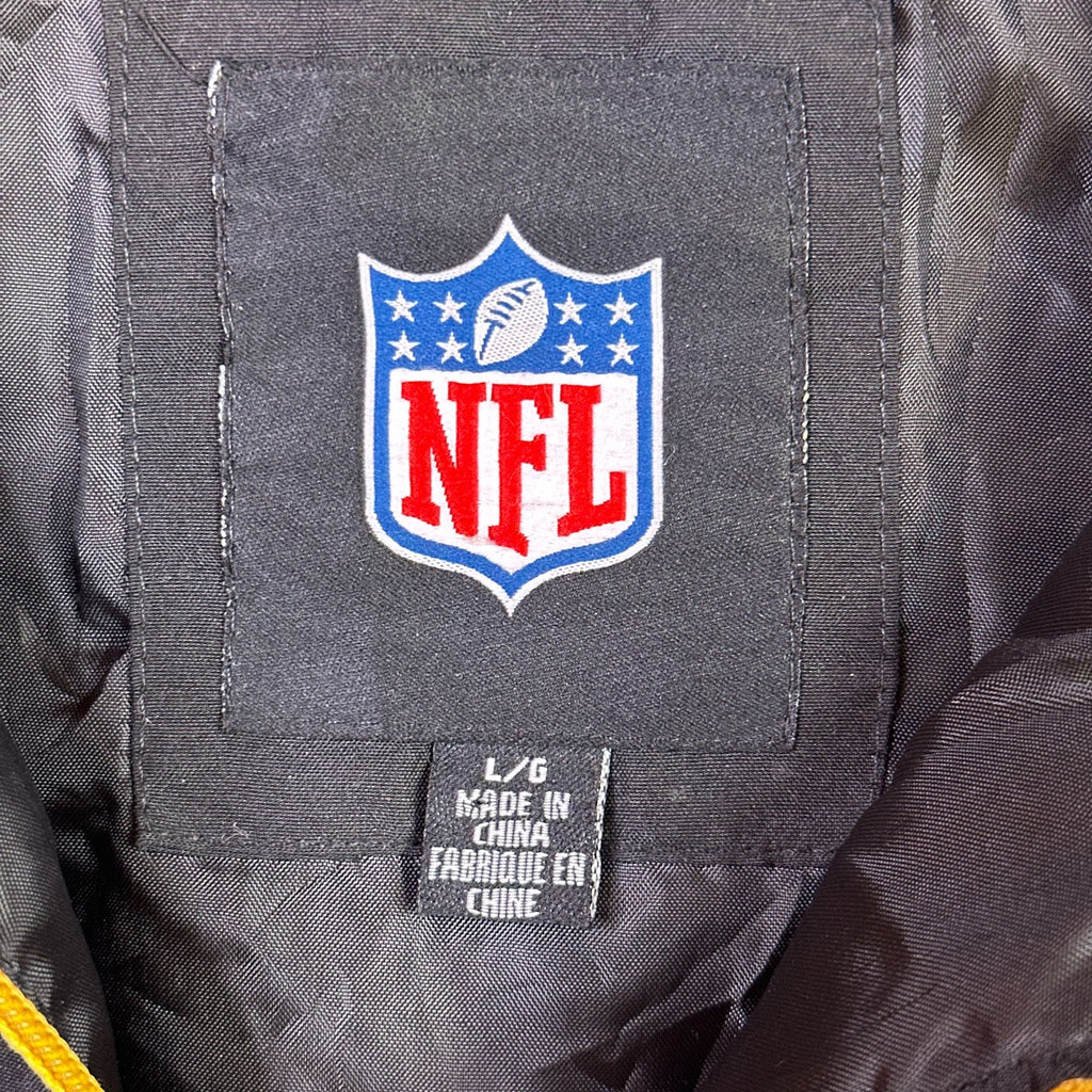 NFL Pittsburgh Steelers Pullover Jacket L/G Black & Yellow With Front Zip & Pockets
