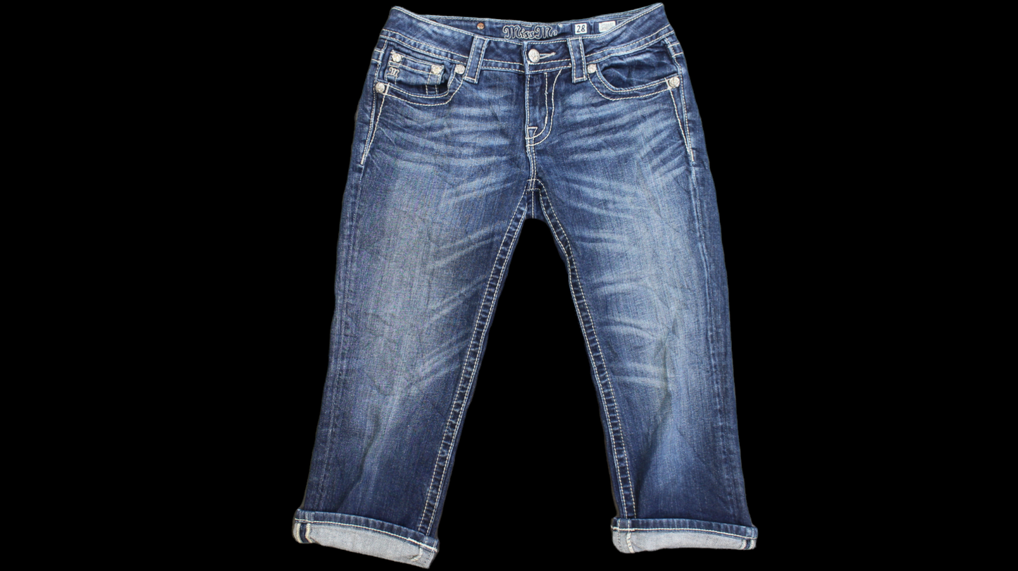 Miss Me Cuffed Capri Denim jeans