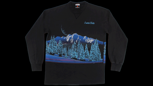 Crested Butte wrap around print long sleeve shirt