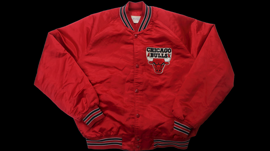 Chicago Bulls 80s Chalk Line Satin Bomber Jacket