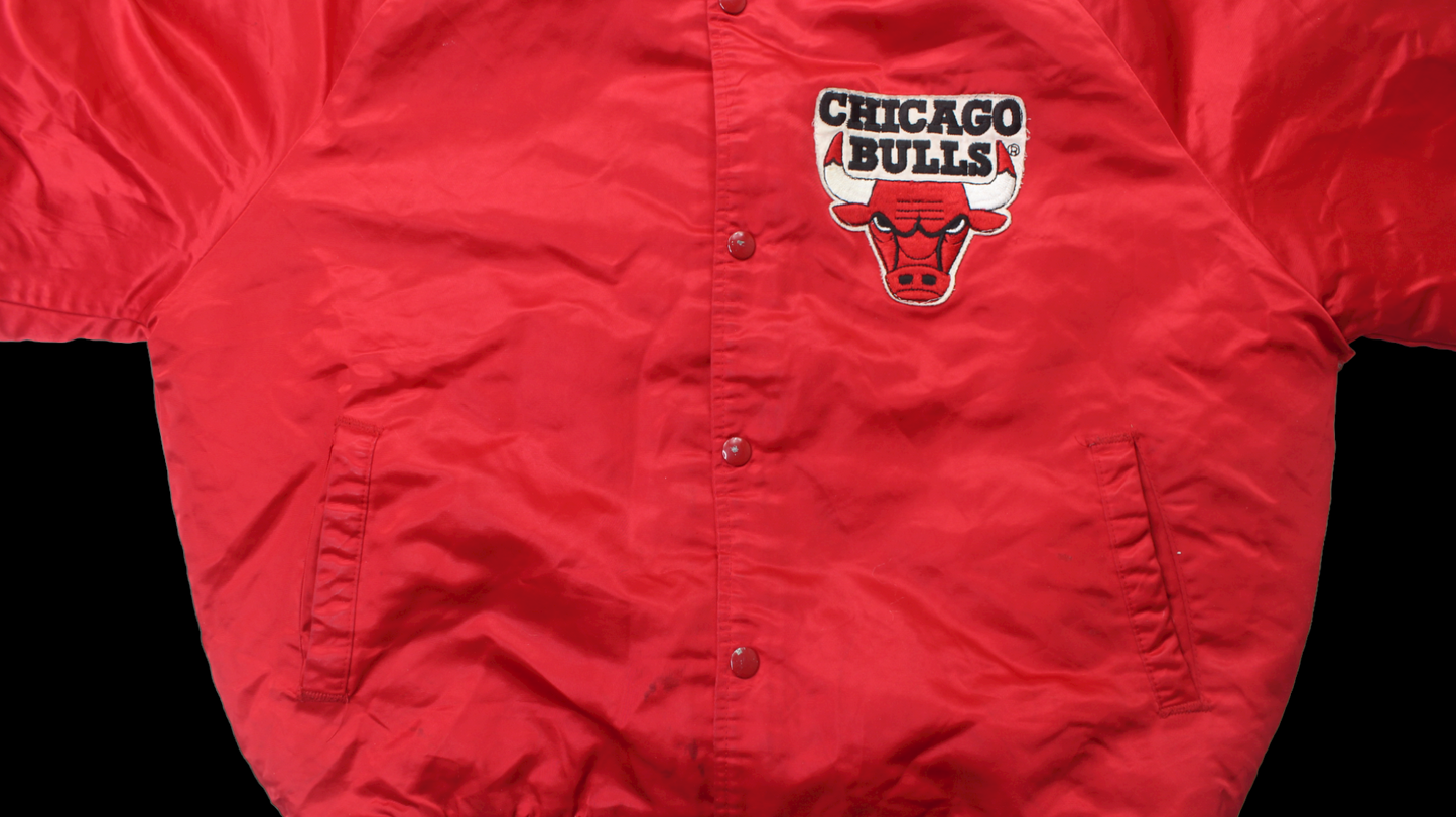 Chicago Bulls 80s Chalk Line Satin Bomber Jacket