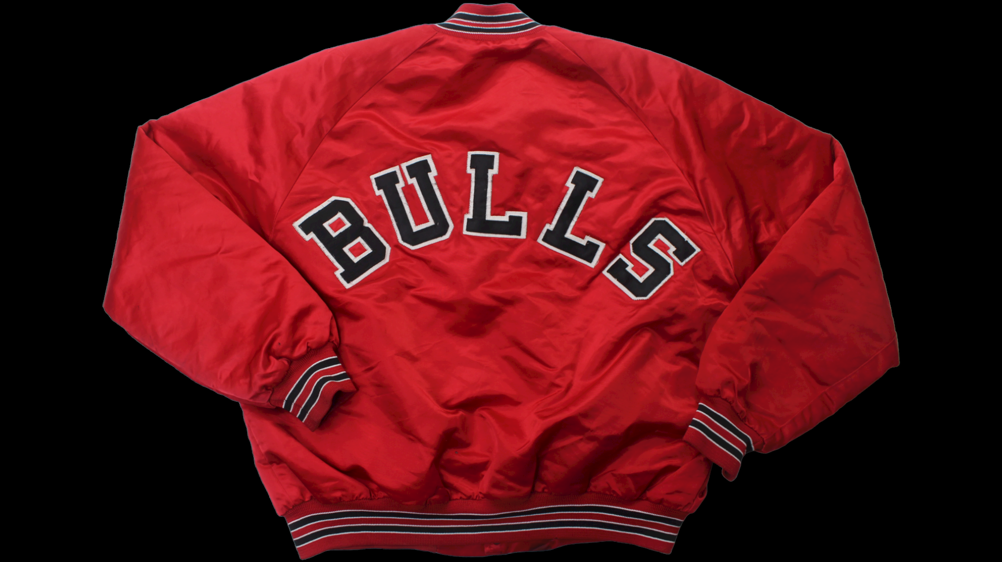 Chicago Bulls 80s Chalk Line Satin Bomber Jacket