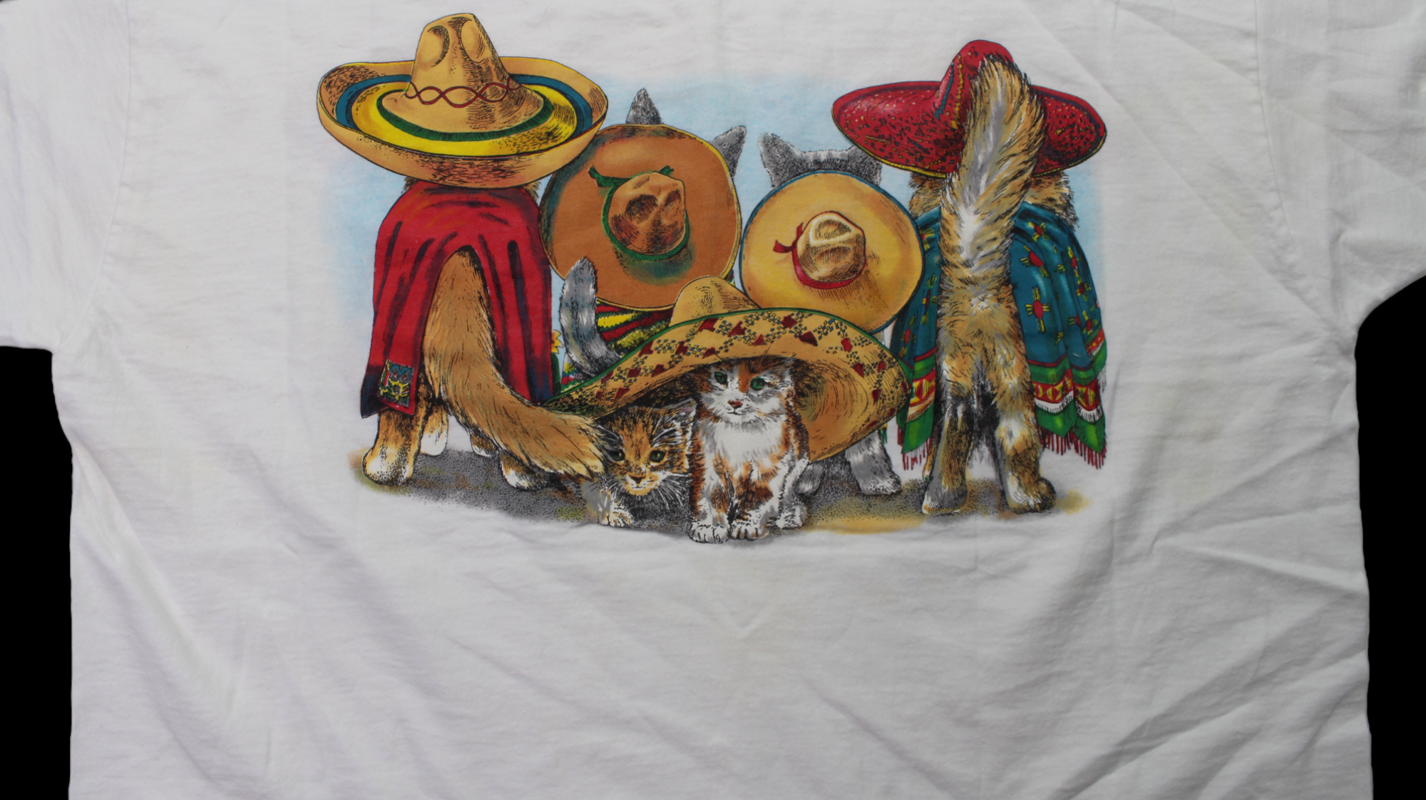 90's Cat in Sombreros shirt