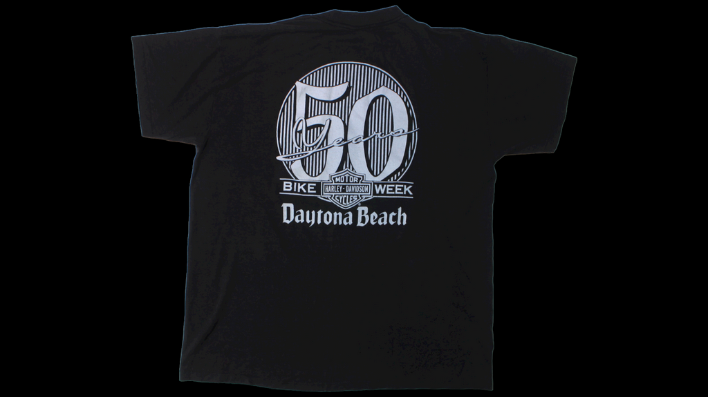 1990 Harley 50th Anniversary Bike Week 3D emblem shirt