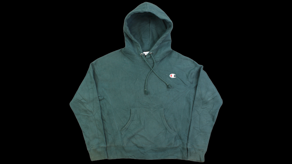 Reverse Weave Champion hood dark green